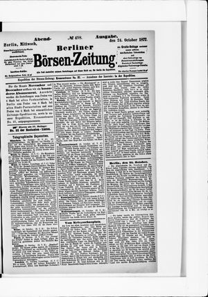 Berliner Börsen-Zeitung vom 24.10.1877