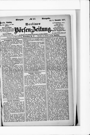 Berliner Börsen-Zeitung on Nov 4, 1877