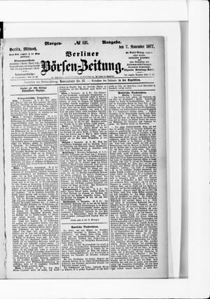 Berliner Börsen-Zeitung vom 07.11.1877