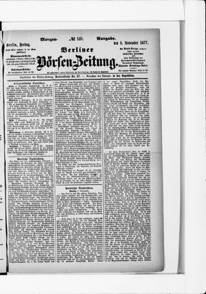Berliner Börsen-Zeitung vom 09.11.1877