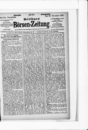 Berliner Börsen-Zeitung vom 10.11.1877