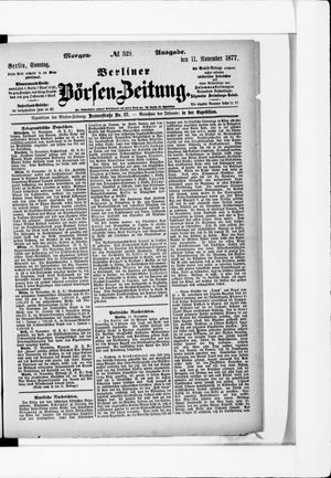 Berliner Börsen-Zeitung vom 11.11.1877