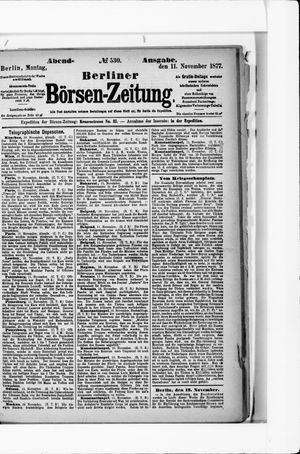 Berliner Börsen-Zeitung vom 11.11.1877