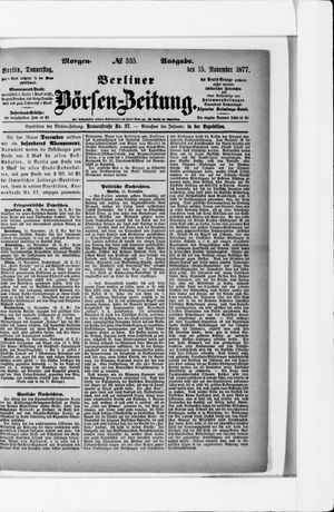 Berliner Börsen-Zeitung vom 15.11.1877