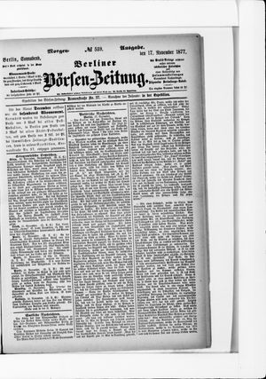 Berliner Börsen-Zeitung vom 17.11.1877
