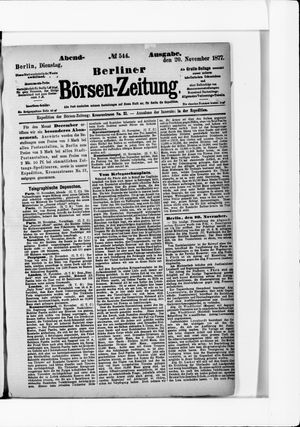 Berliner Börsen-Zeitung vom 20.11.1877