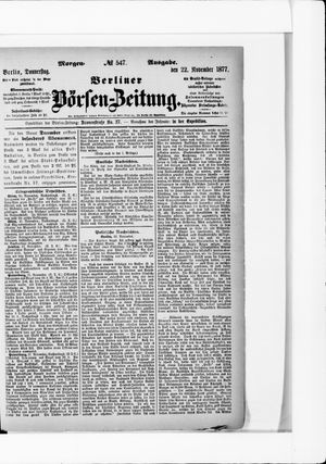 Berliner Börsen-Zeitung vom 22.11.1877