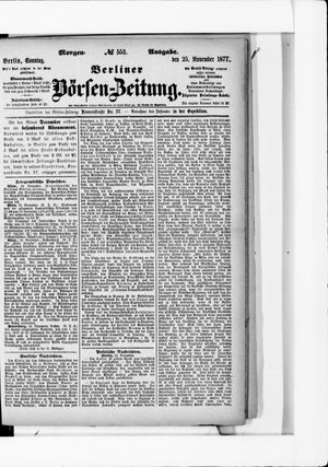 Berliner Börsen-Zeitung vom 25.11.1877