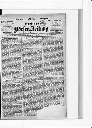 Berliner Börsen-Zeitung vom 01.12.1877