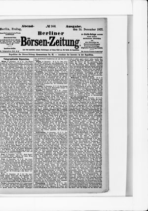 Berliner Börsen-Zeitung vom 14.12.1877