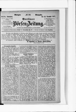 Berliner Börsen-Zeitung vom 22.12.1877