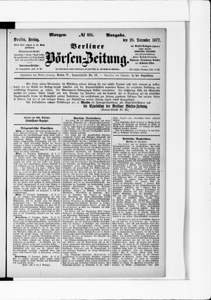 Berliner Börsen-Zeitung vom 28.12.1877