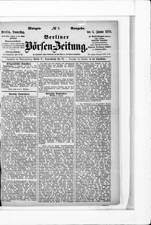 Berliner Börsen-Zeitung on Jan 3, 1878