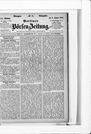 Berliner Börsen-Zeitung vom 09.01.1878