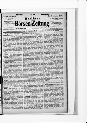 Berliner Börsen-Zeitung vom 09.01.1878