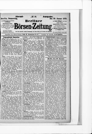 Berliner Börsen-Zeitung on Jan 10, 1878