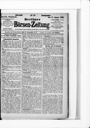 Berliner Börsen-Zeitung vom 12.01.1878