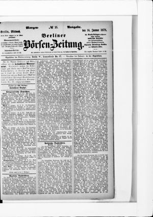 Berliner Börsen-Zeitung on Jan 16, 1878