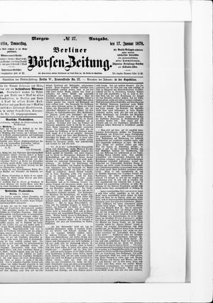 Berliner Börsen-Zeitung on Jan 17, 1878