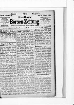 Berliner Börsen-Zeitung on Jan 17, 1878