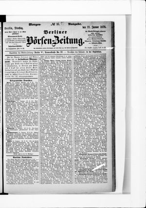 Berliner Börsen-Zeitung vom 22.01.1878