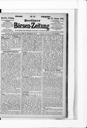 Berliner Börsen-Zeitung on Jan 25, 1878
