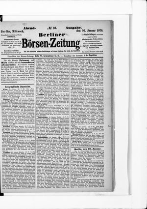 Berliner Börsen-Zeitung vom 30.01.1878