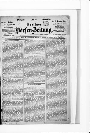 Berliner Börsen-Zeitung vom 01.02.1878