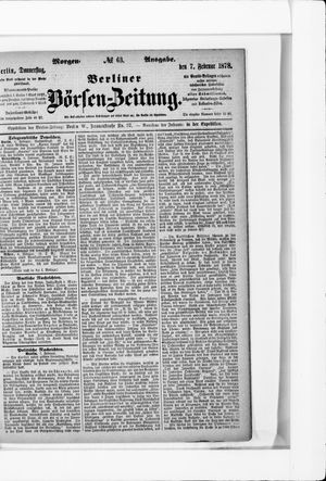 Berliner Börsen-Zeitung vom 07.02.1878