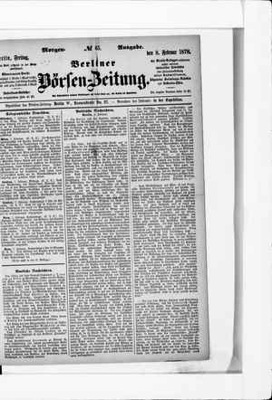 Berliner Börsen-Zeitung vom 08.02.1878
