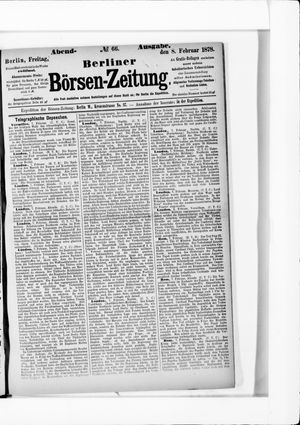 Berliner Börsen-Zeitung vom 08.02.1878