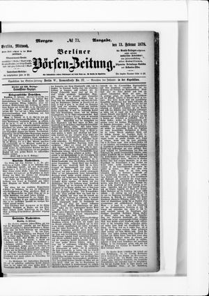 Berliner Börsen-Zeitung vom 13.02.1878