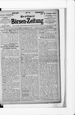 Berliner Börsen-Zeitung vom 16.02.1878