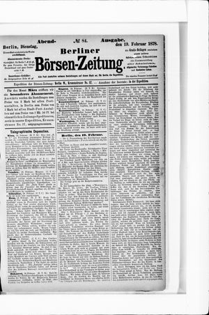 Berliner Börsen-Zeitung vom 19.02.1878
