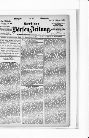 Berliner Börsen-Zeitung vom 20.02.1878