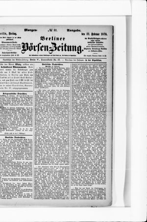 Berliner Börsen-Zeitung vom 22.02.1878