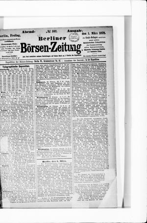 Berliner Börsen-Zeitung vom 01.03.1878