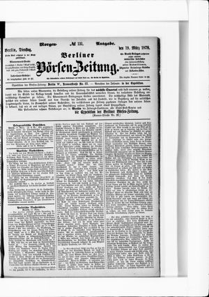 Berliner Börsen-Zeitung vom 19.03.1878