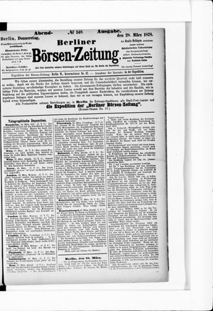 Berliner Börsen-Zeitung vom 28.03.1878