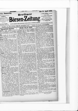 Berliner Börsen-Zeitung vom 11.04.1878