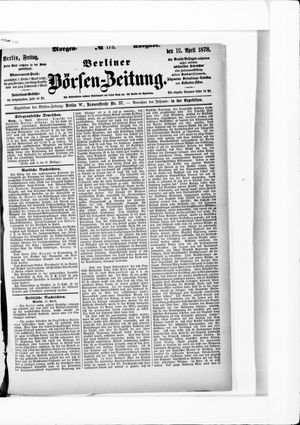 Berliner Börsen-Zeitung vom 12.04.1878