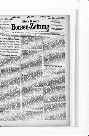Berliner Börsen-Zeitung vom 24.04.1878