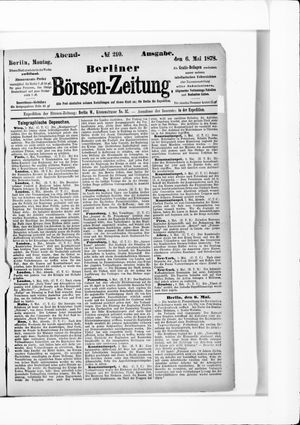 Berliner Börsen-Zeitung vom 06.05.1878