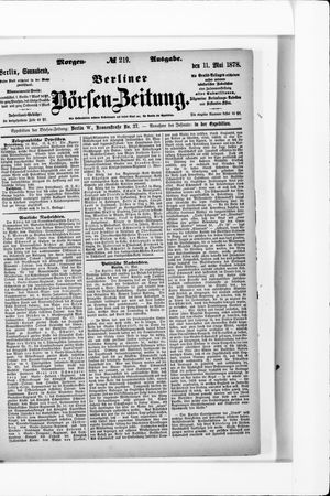 Berliner Börsen-Zeitung vom 11.05.1878
