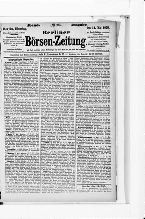 Berliner Börsen-Zeitung vom 14.05.1878