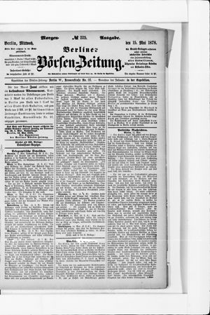 Berliner Börsen-Zeitung vom 15.05.1878