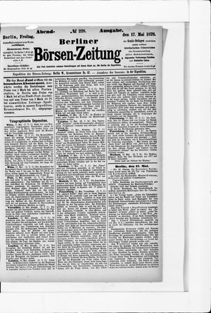 Berliner Börsen-Zeitung vom 17.05.1878