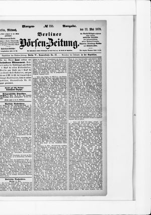 Berliner Börsen-Zeitung vom 22.05.1878