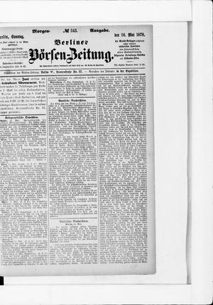 Berliner Börsen-Zeitung vom 26.05.1878