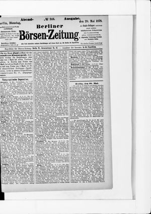 Berliner Börsen-Zeitung vom 28.05.1878